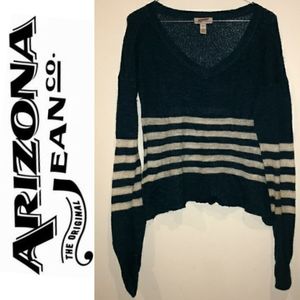 Super Soft Blue & White Crop Sweater!